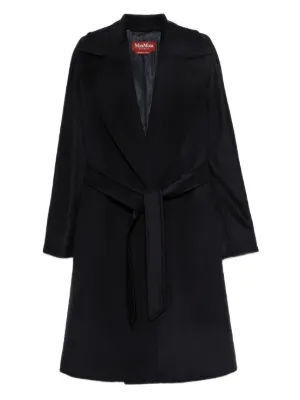 Max Mara ベルテッド コート | ブルー | FARFETCH JP