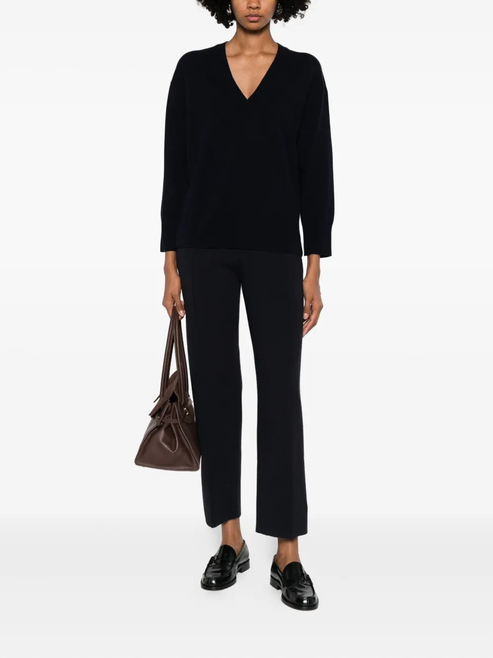 Max Mara high-waisted straight-leg trousers - Zwart