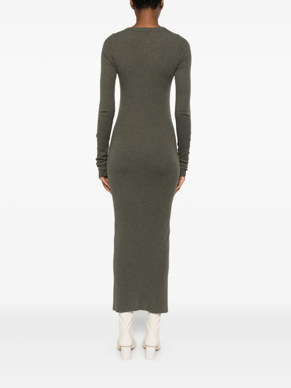 Rick Owens Midi-jurk met lange mouwen Groen