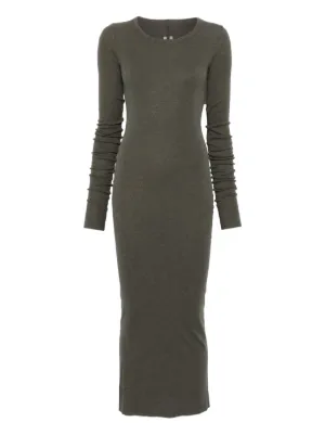 Rick Owens long-sleeved Ribbed Midi Dress | Brown | FARFETCH Rick Owens long-sleeved Ribbed Midi Dress | Brown | FARFETCH