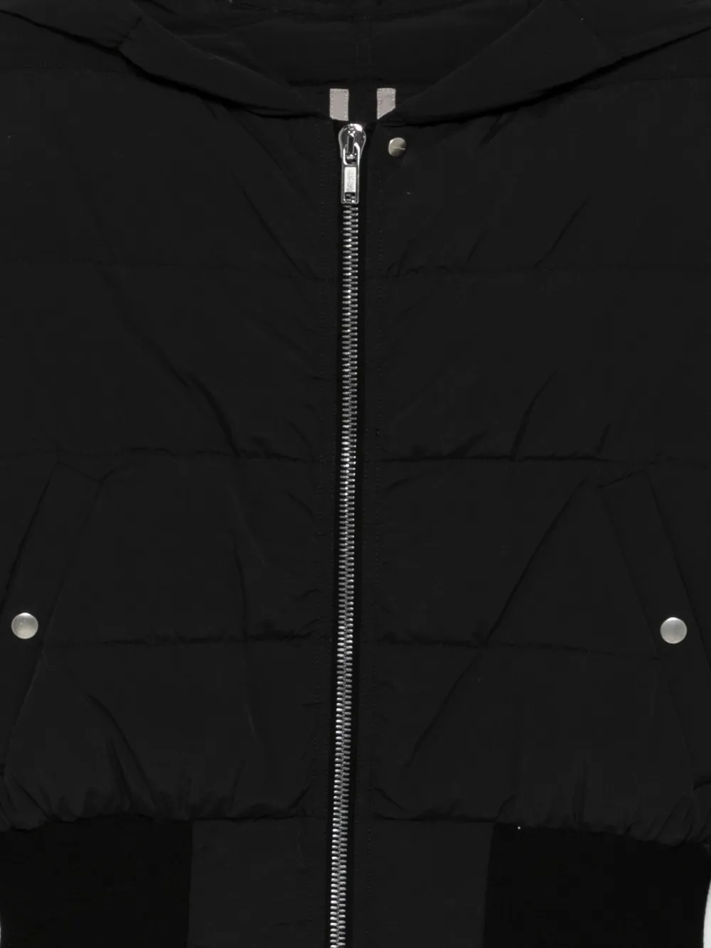 Rick Owens Hooded Quilted Down Jacket And Pockets In Black