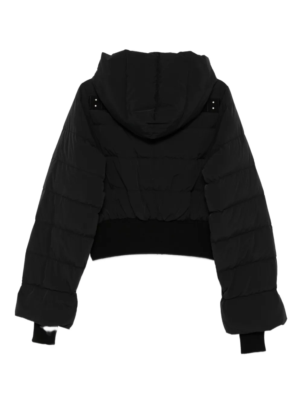 Rick Owens Hooded Quilted Down Jacket And Pockets In Black