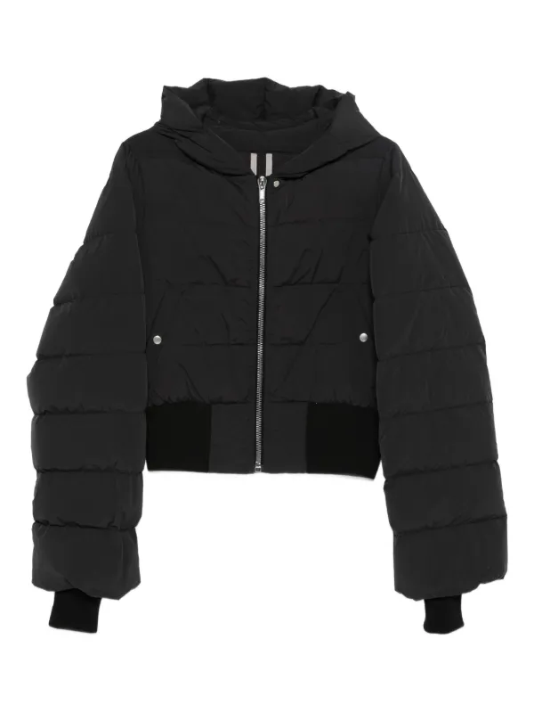 Rick Owens Hooded Quilted Jacket in Black