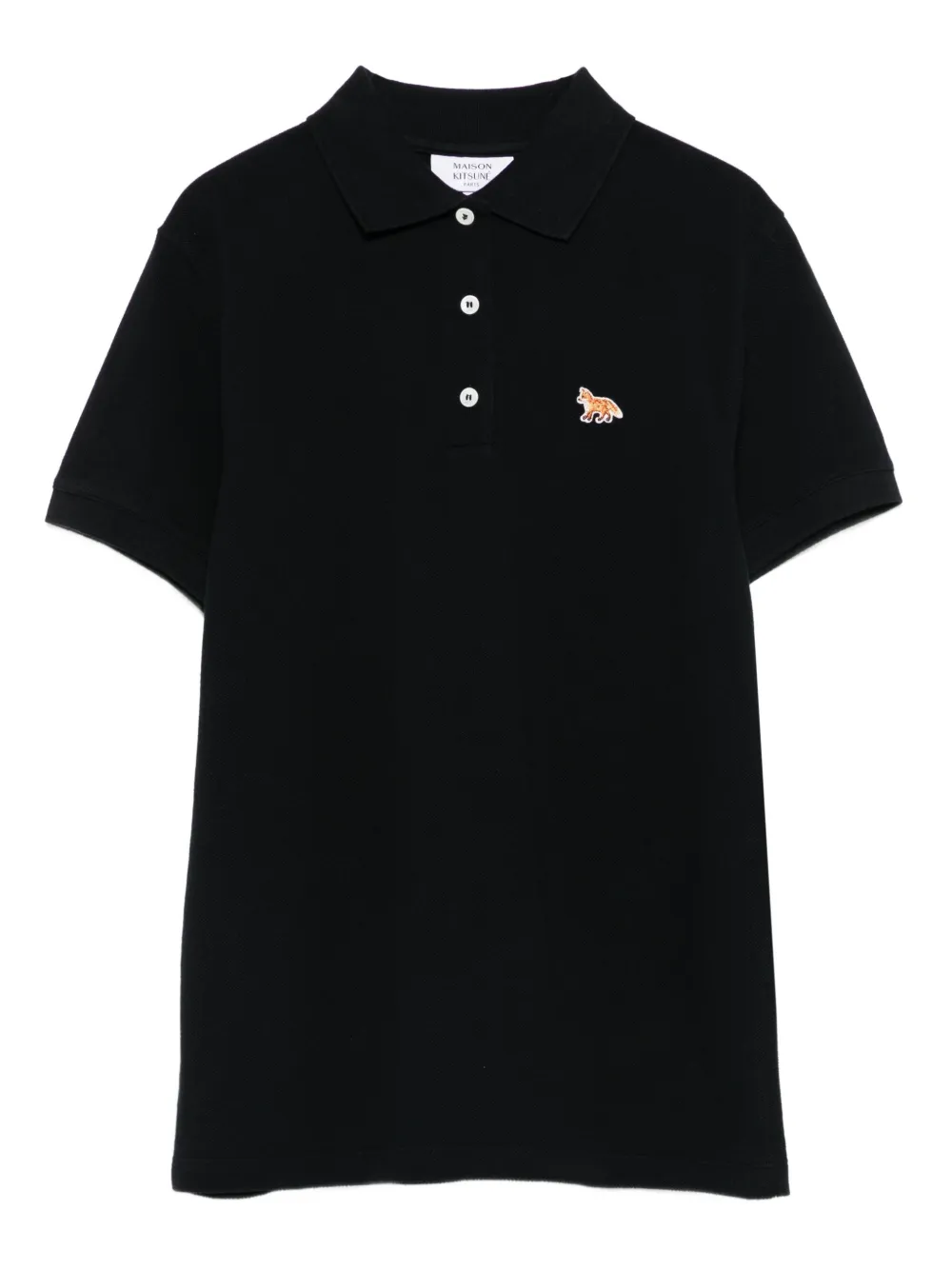Maison Kitsuné fox-embroidered polo shirt | Black | Image 1