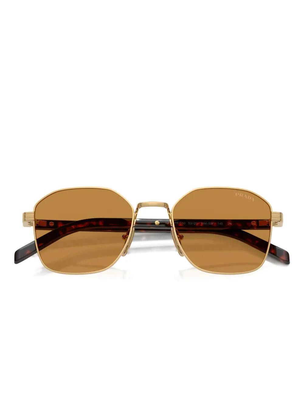 Prada Geometric-frame Sunglasses In Brown