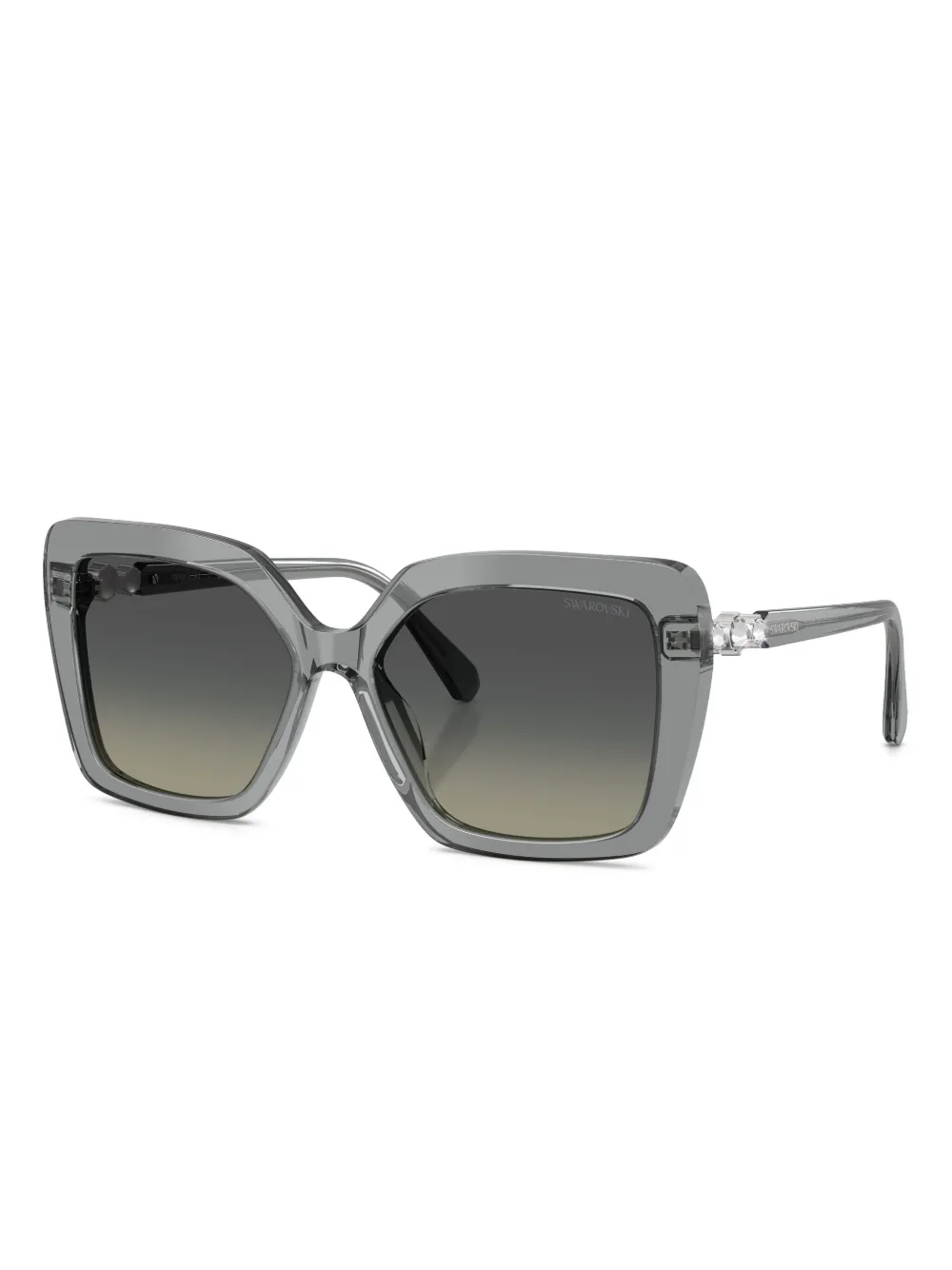 Swarovski Square-frame Crystal-embellished Sunglasses In Gray