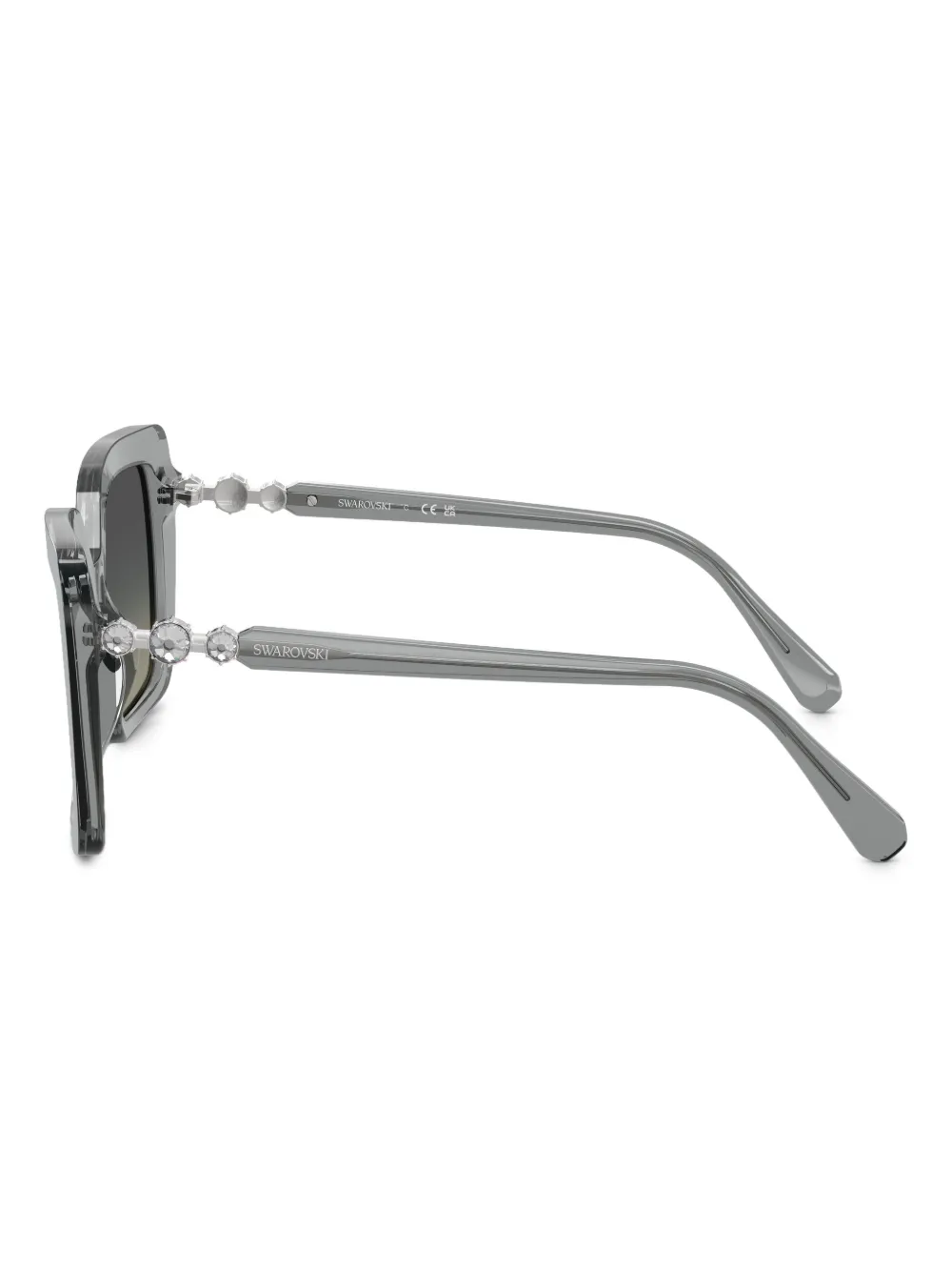 Swarovski Square-frame Crystal-embellished Sunglasses In Gray