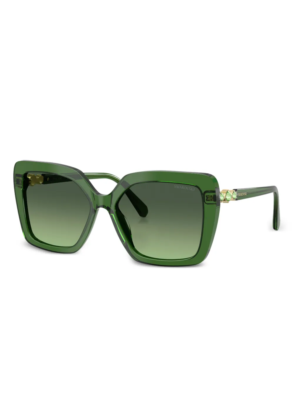 Swarovski Crystal-embellished Square Sunglasses In Green