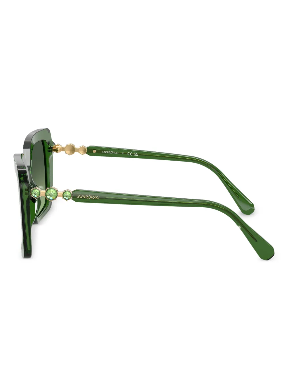 Swarovski Crystal-embellished Square Sunglasses In Green