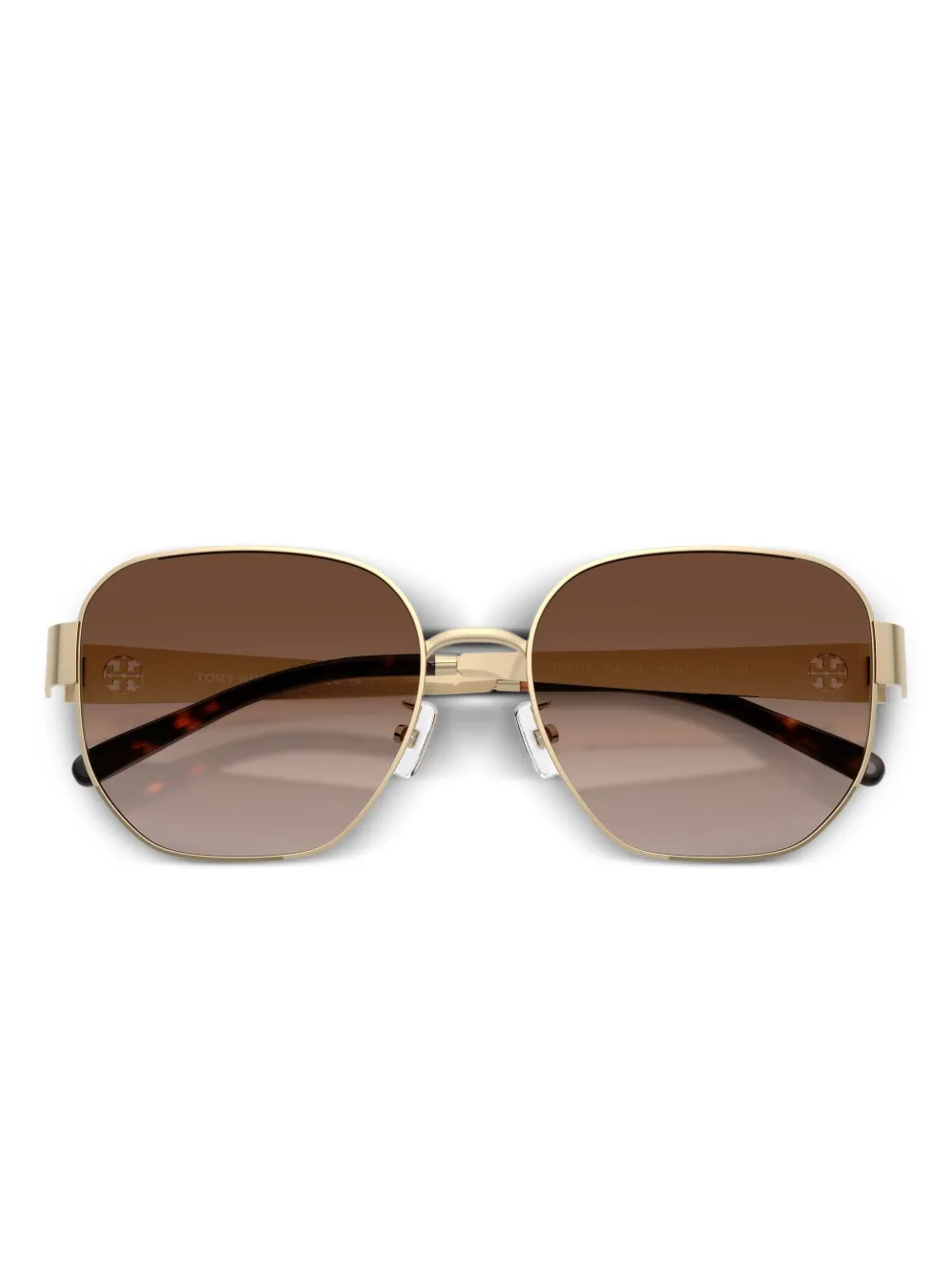 Tory Burch Tortoiseshell Round-frame Sunglasses In Gold
