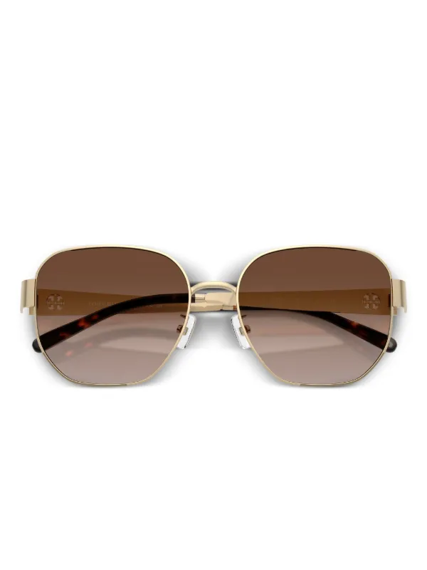 Tory Burch Tortoiseshell round-frame Sunglasses | Gold  display picture 1