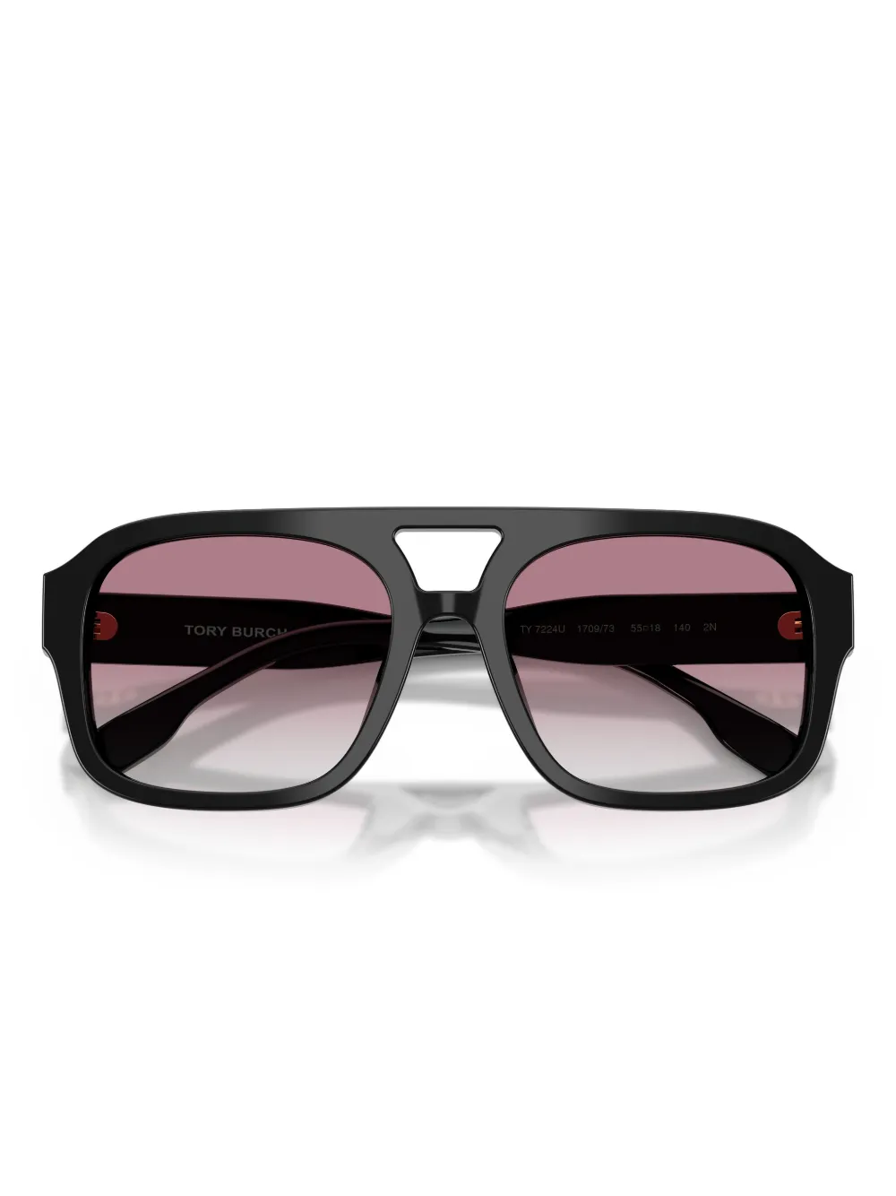 Tory Burch Double-bridge Square-frame Sunglasses In Black