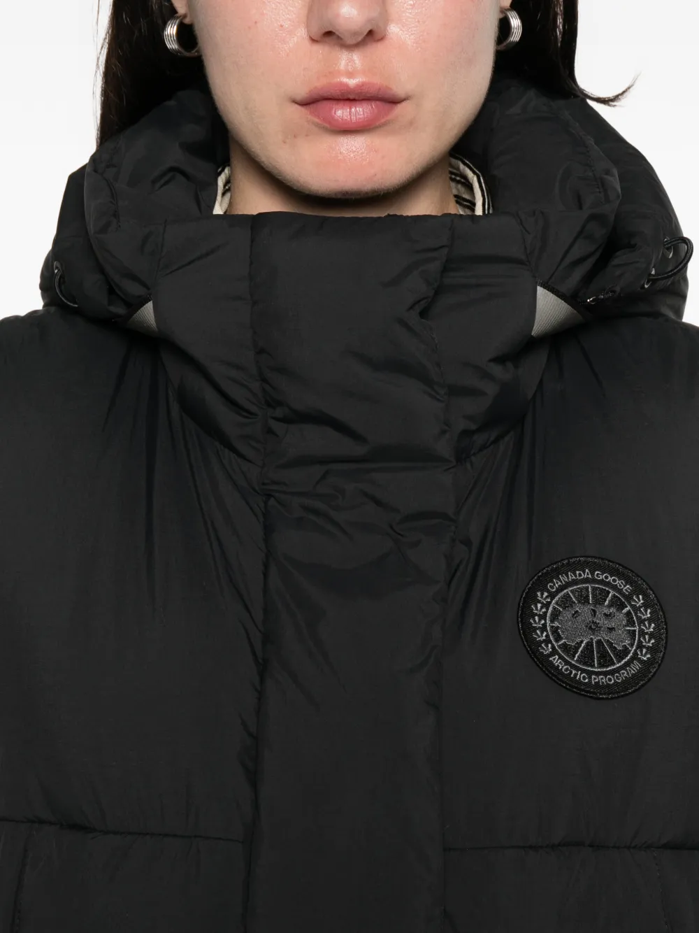 Canada Goose Padded Hooded Gilet In Black