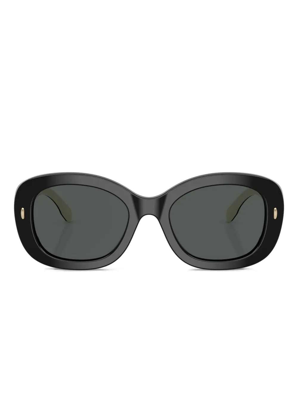 Tory Burch oval-frame logo-detail sunglasses | Black | Image 1