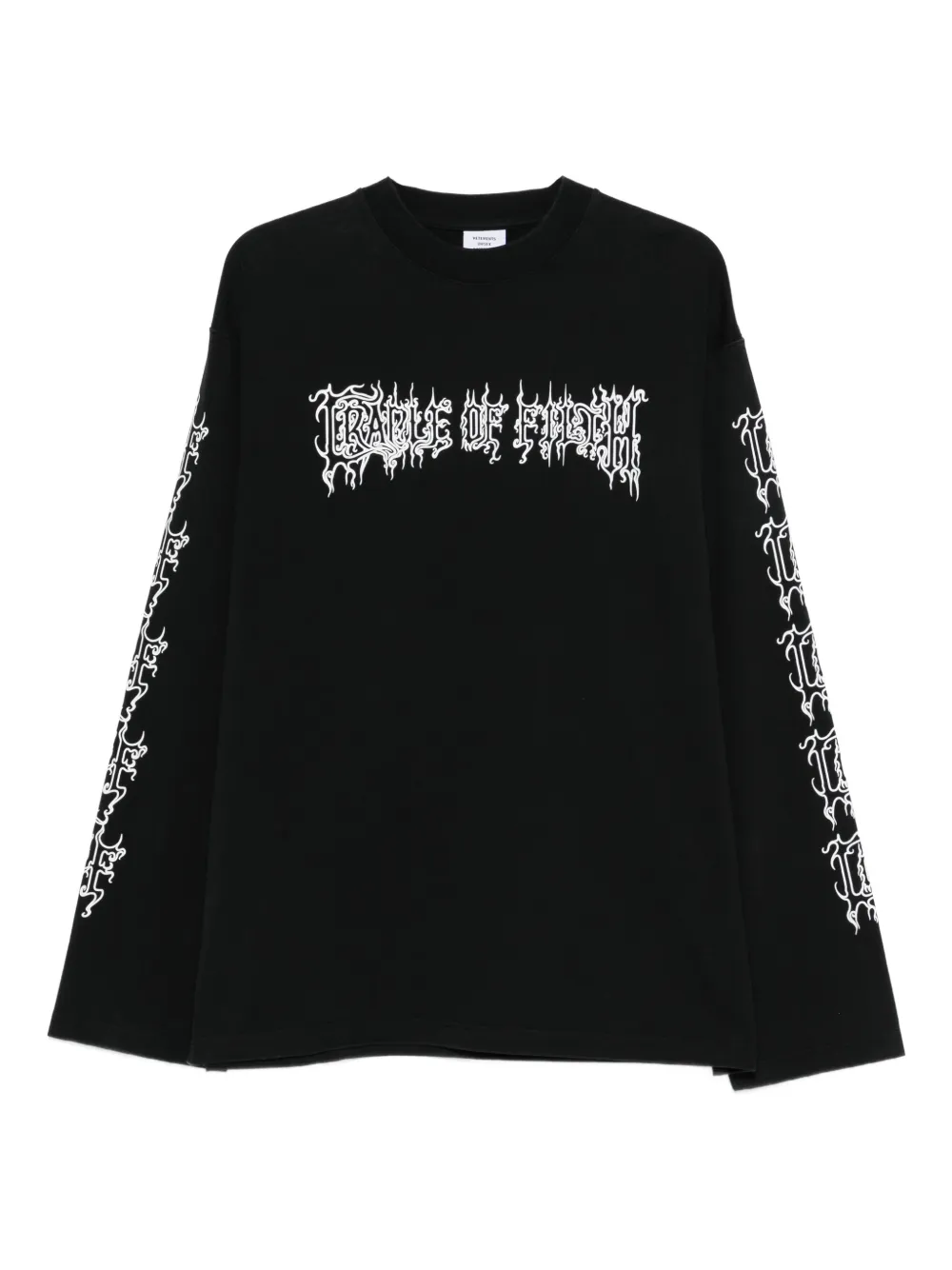 VETEMENTS slogan long-sleeve top | Black | Image 1