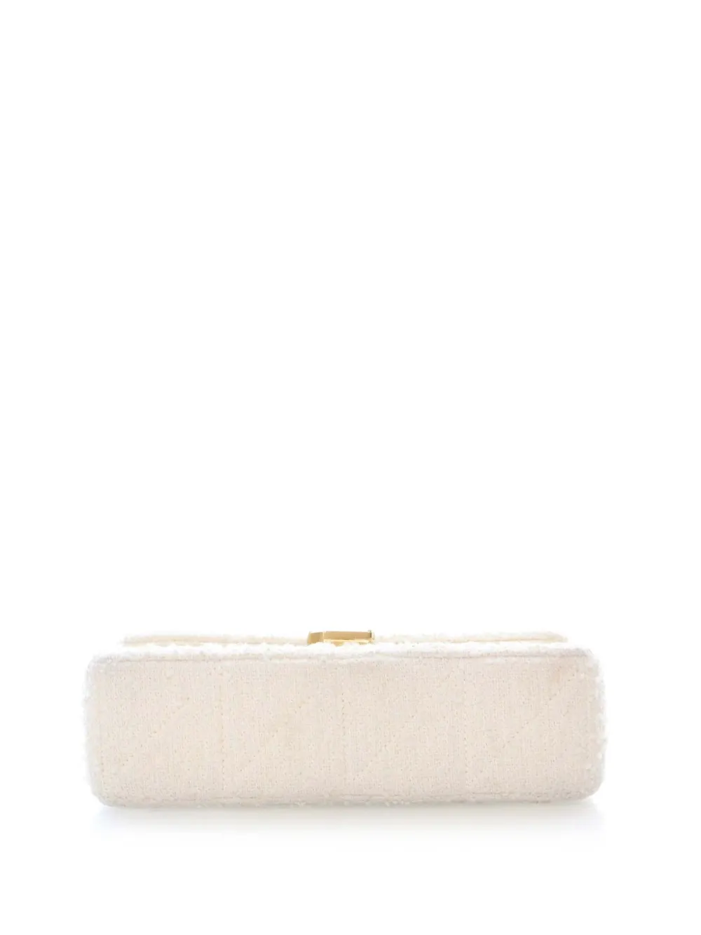 Pre-owned Saint Laurent 2021 Medium Boucle Tweed Patchwork Jamie Shoulder Bag In White