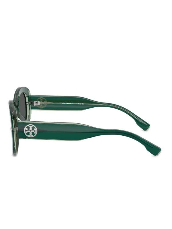 Tory Burch oval-frame Sunglasses | Green | FARFETCH display picture 3