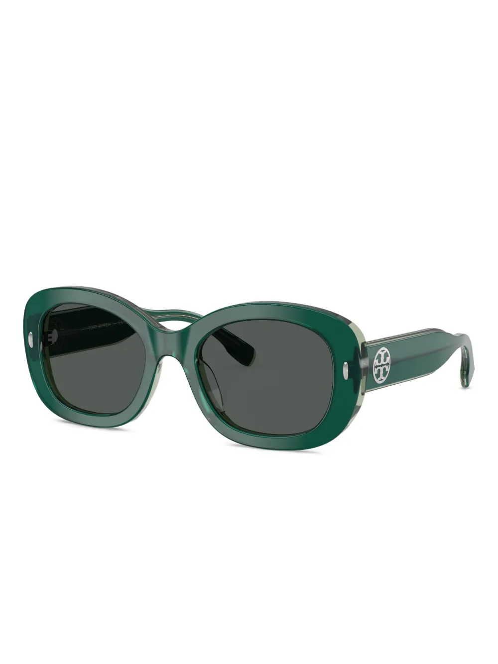 Tory Burch Oval-frame Sunglasses In Green