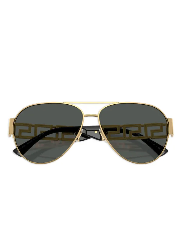 Versace Eyewear Pilot Sunglasses | Gold | FARFETCH display picture 2