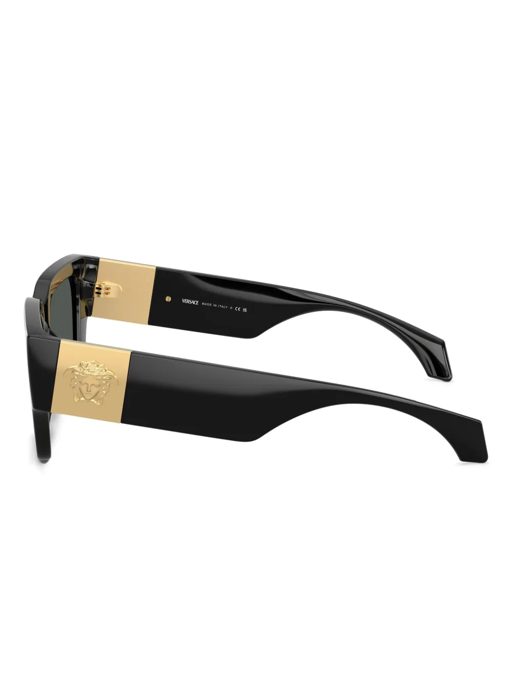 Versace Medusa-head Square-frame Sunglasses In Black