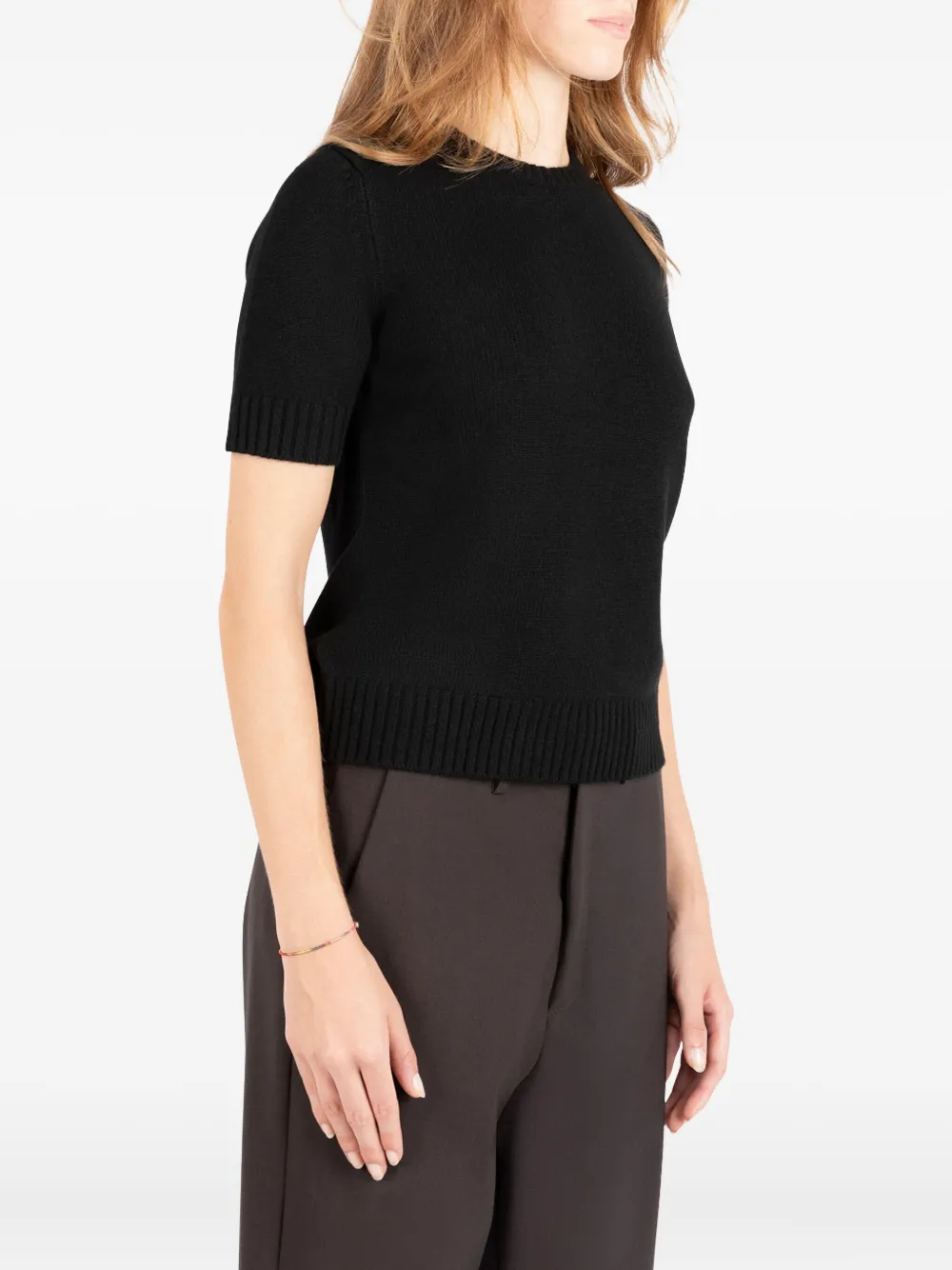 Société Anonyme Meryl Short-sleeve Sweater In Black