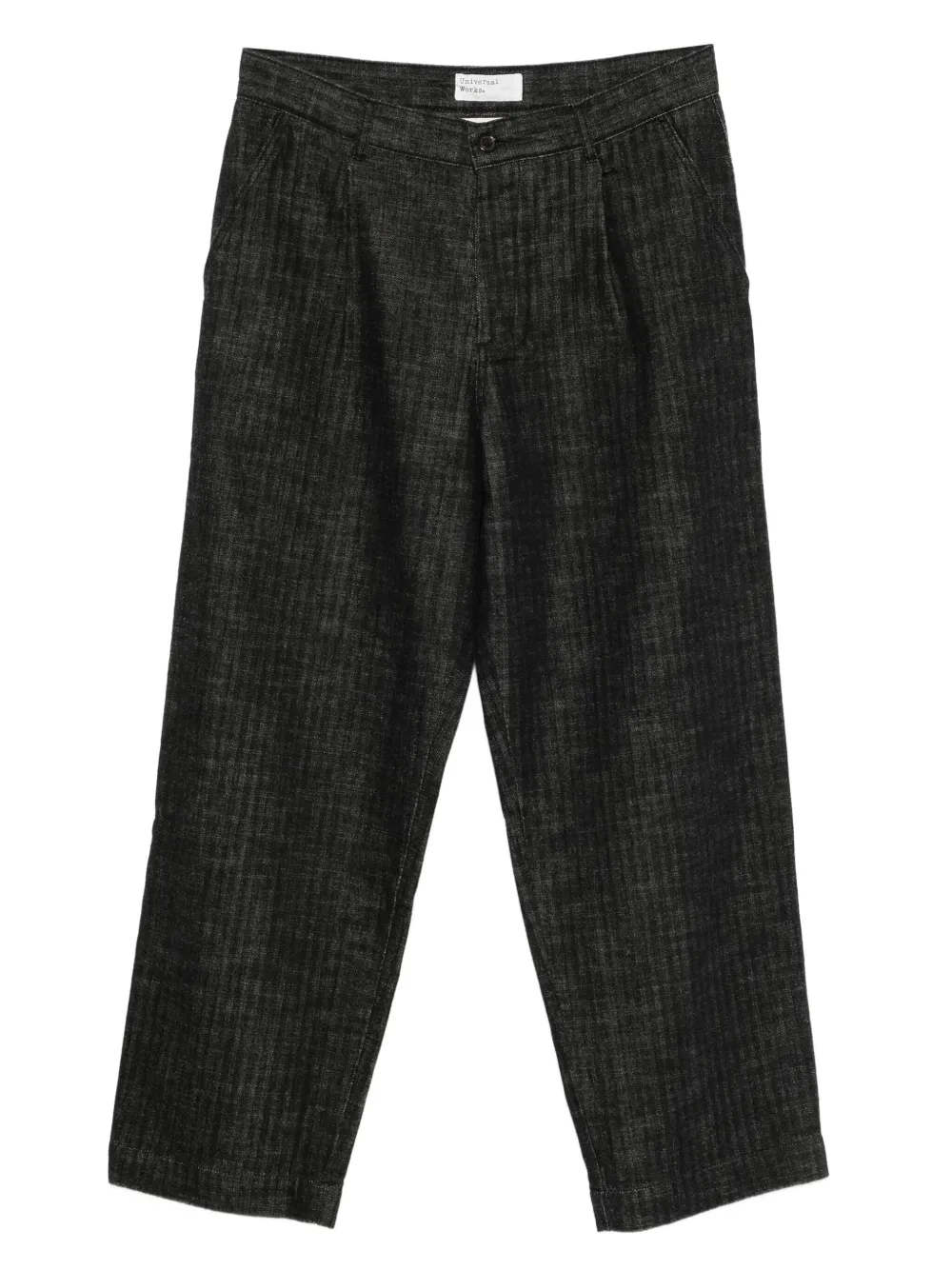 Universal Works pleated pocket trousers | Black | Image 1