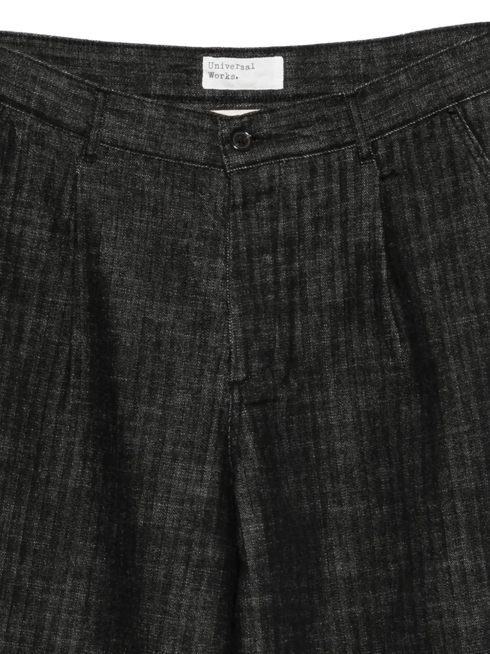 Universal Works Broek met geplooide zak Zwart