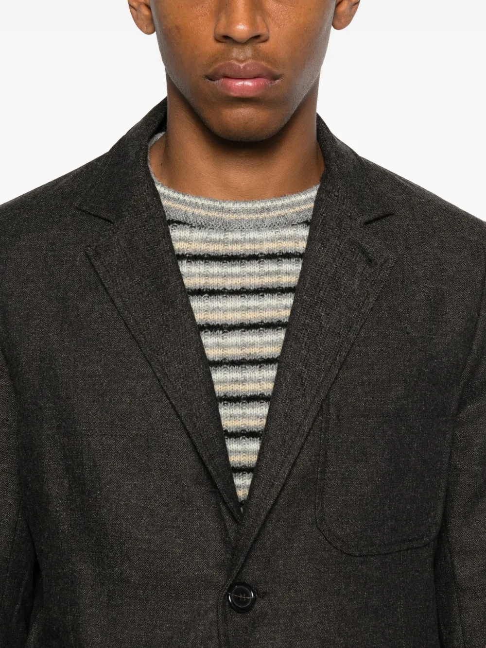 Universal Works Patch-pocket Single-breasted Blazer In Black