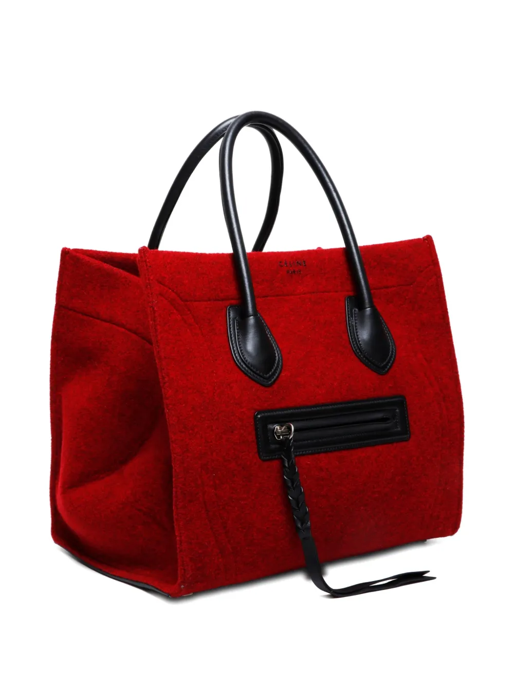 Pre-owned Celine 2000-2020 Wool Tote Bag In Red