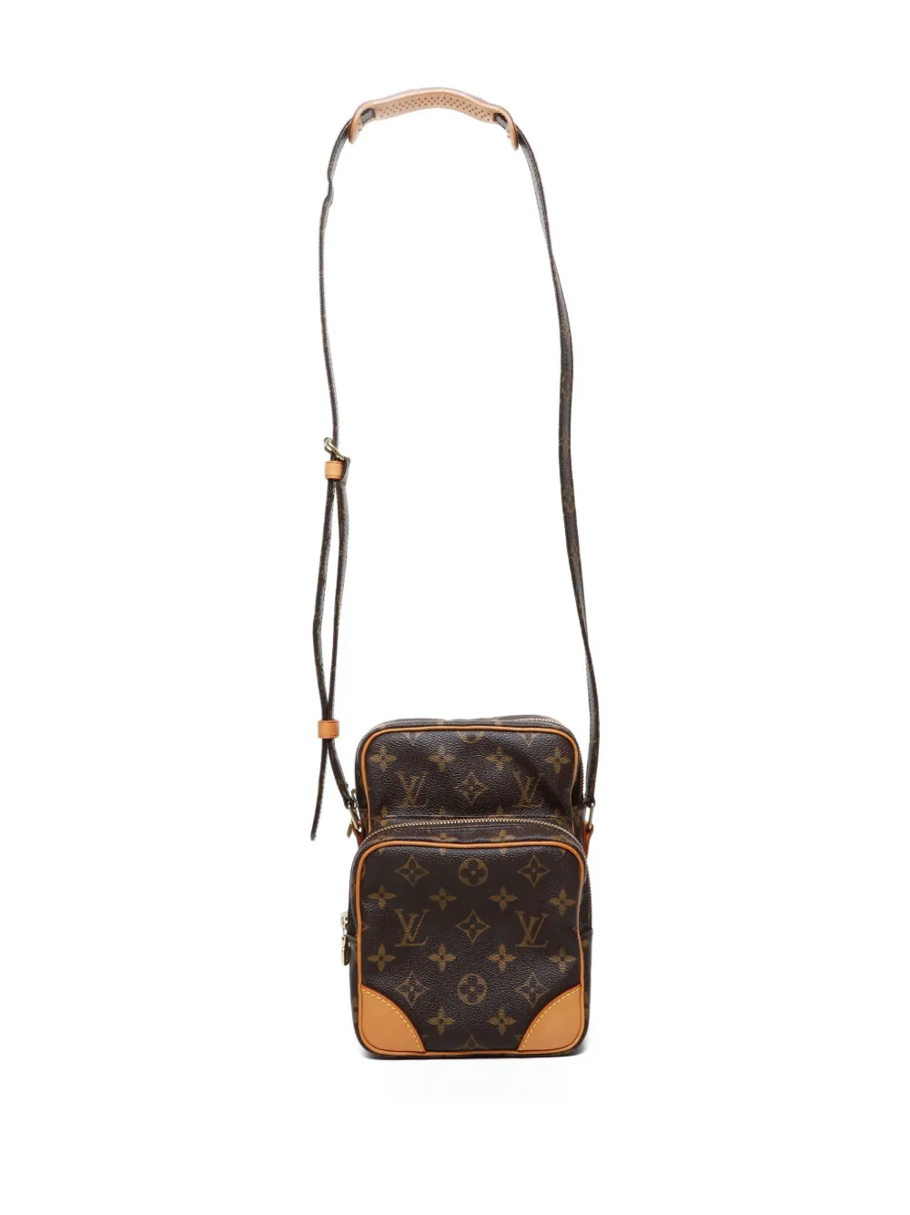 Pre-owned Louis Vuitton 2003 Amazon Monogram-canva Shoulder Bag In Brown