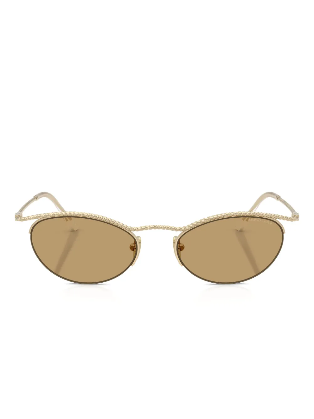Giorgio Armani Rope-detailed Oval-frame Sunglasses In Gold