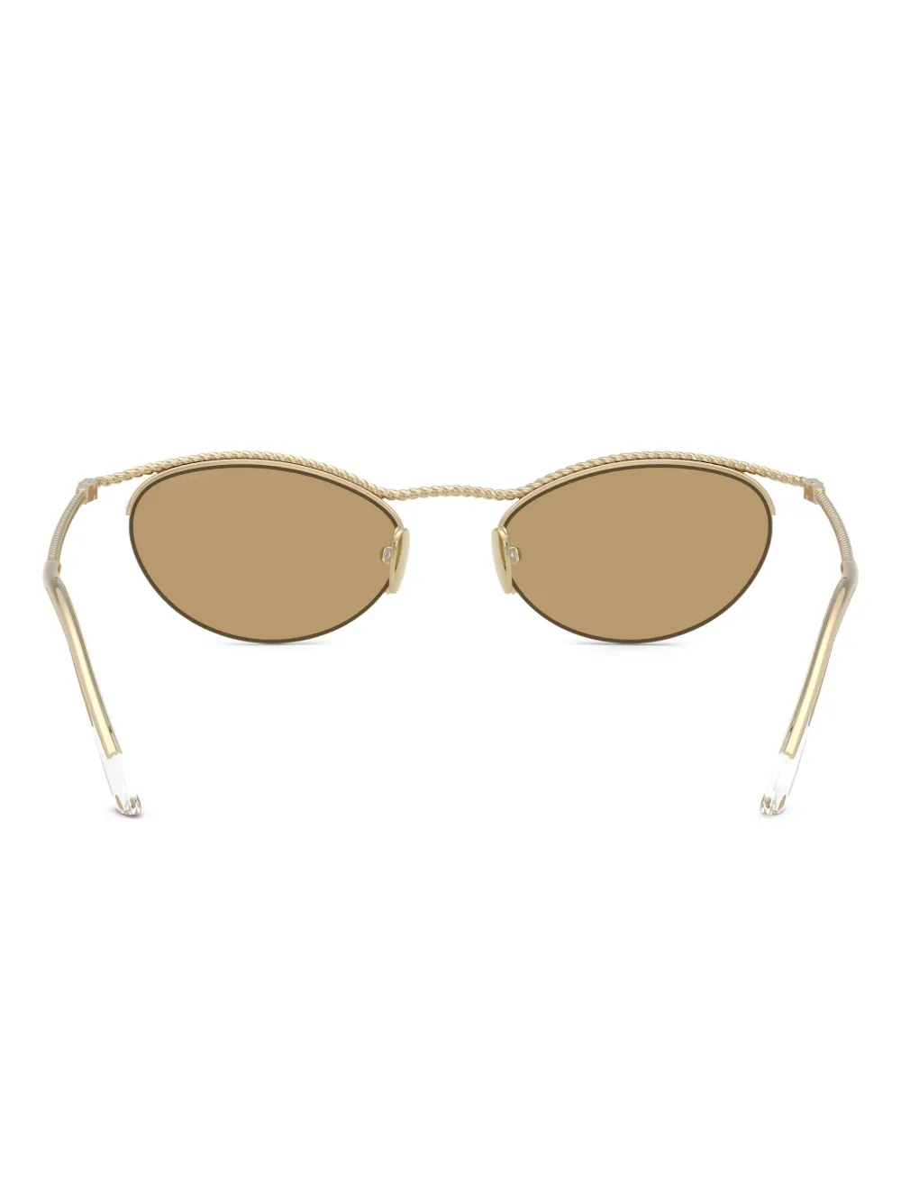 Giorgio Armani Rope-detailed Oval-frame Sunglasses In Gold