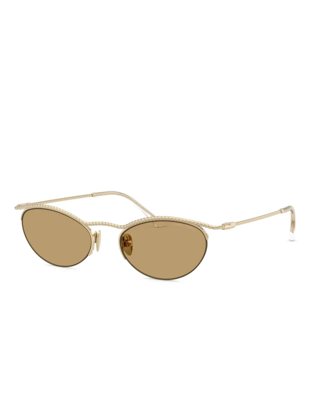 Giorgio Armani Rope-detailed Oval-frame Sunglasses In Gold