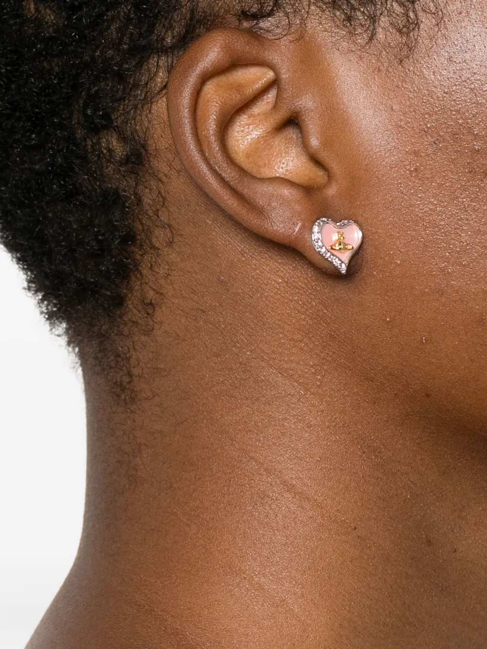 Vivienne Westwood orb heart earrings - Zilver
