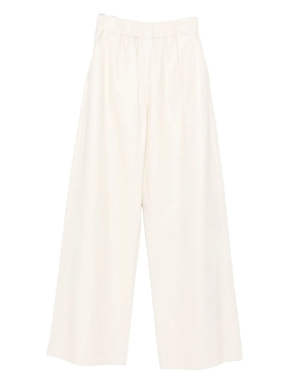 Arma Elastic-waist Leather Trousers In Neutral
