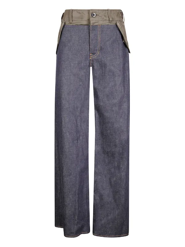 Sacai Jeans Con Bolsillos De Parche | Azul | FARFETCH CO
