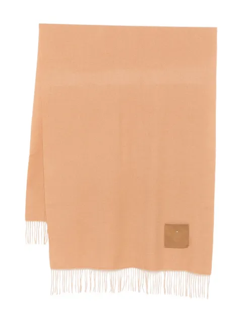 LIU JO fringed logo-patch scarf