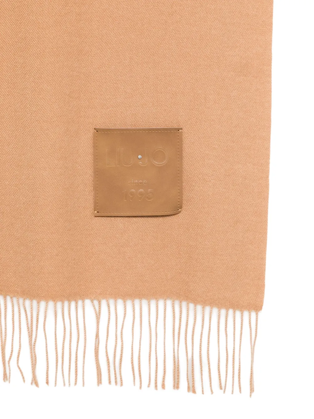 LIU JO fringed logo-patch scarf | Image 2