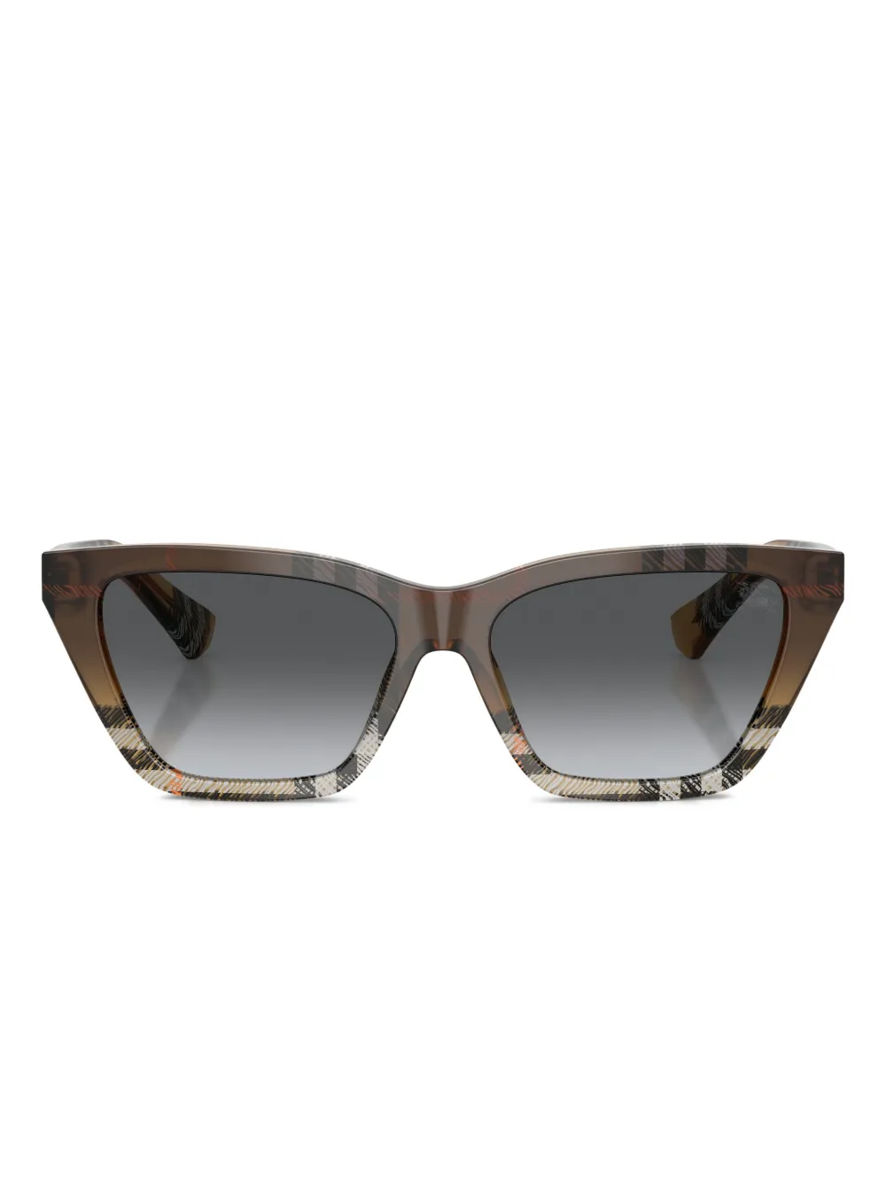 Burberry Eyewear Check-pattern Cat-eye Sunglasses In Black