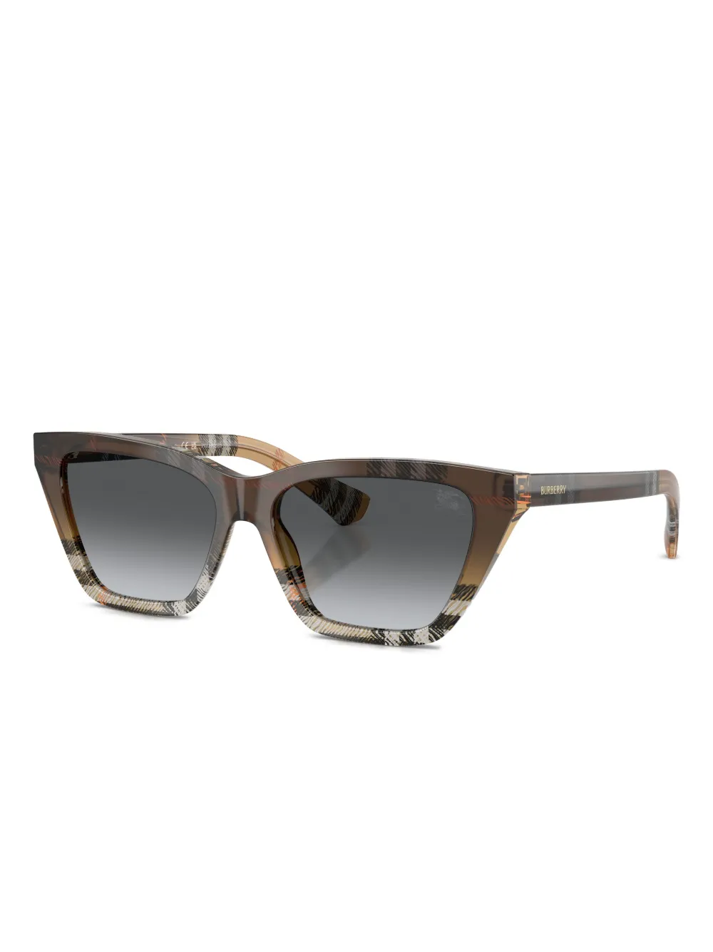 Burberry Eyewear Check-pattern Cat-eye Sunglasses In Black