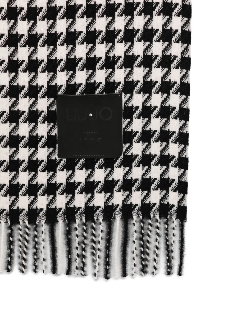 LIU JO houndstooth check scarf - Zwart