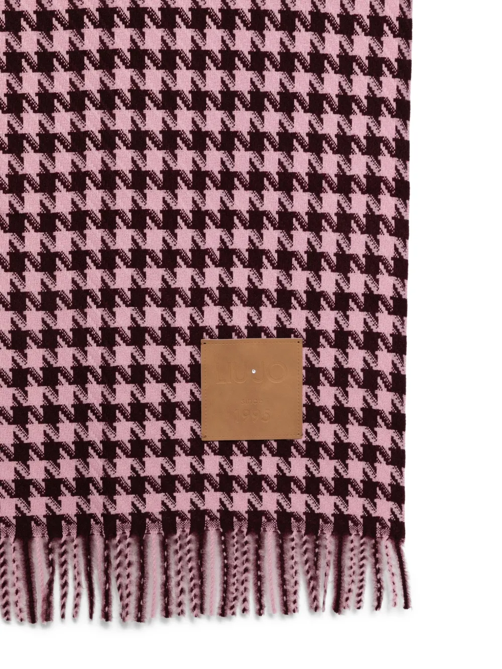 LIU JO houndstooth-pattern fringed scarf | Image 2