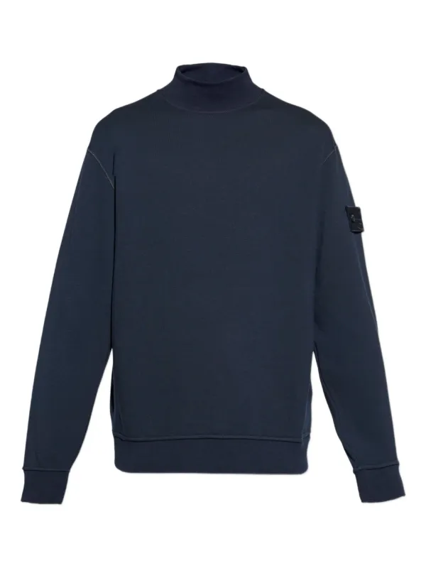 Stone Island モックネック スウェットシャツ | ブルー Stone Island モックネック スウェットシャツ | ブルー