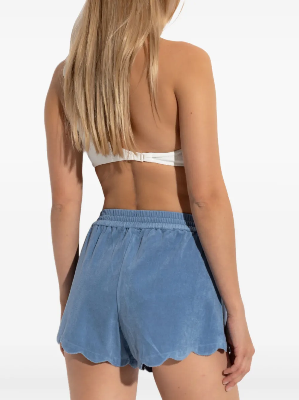 Marysia Bellini shorts met elastische taille en gewelfde afwerking Blauw