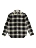 Golden Goose Kids checked embroidered shirt - Black