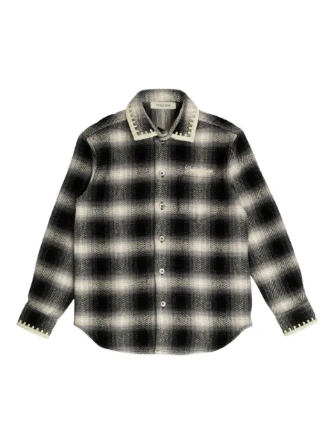 Golden Goose Kids checked embroidered shirt