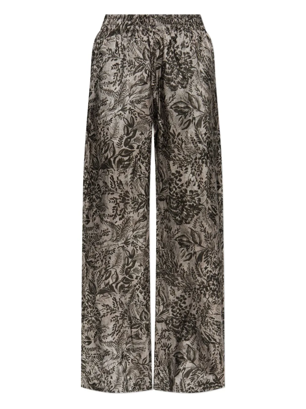 Golden Goose floral-print elastic-waist straight trousers | Grey | Image 1