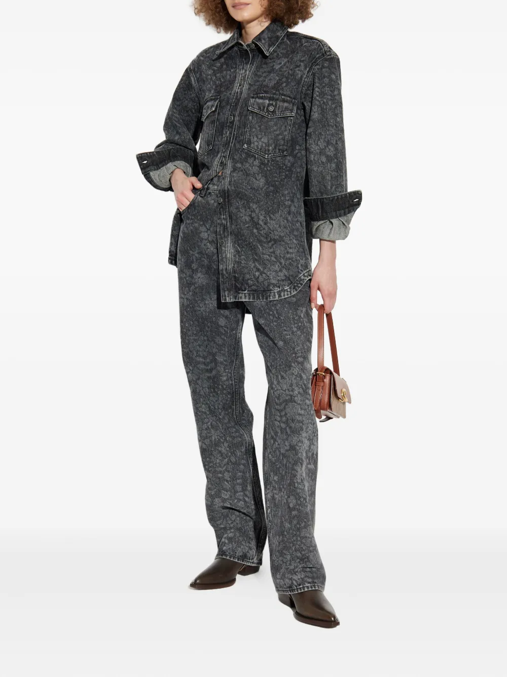 Golden Goose acid-wash straight-leg jeans - Zwart