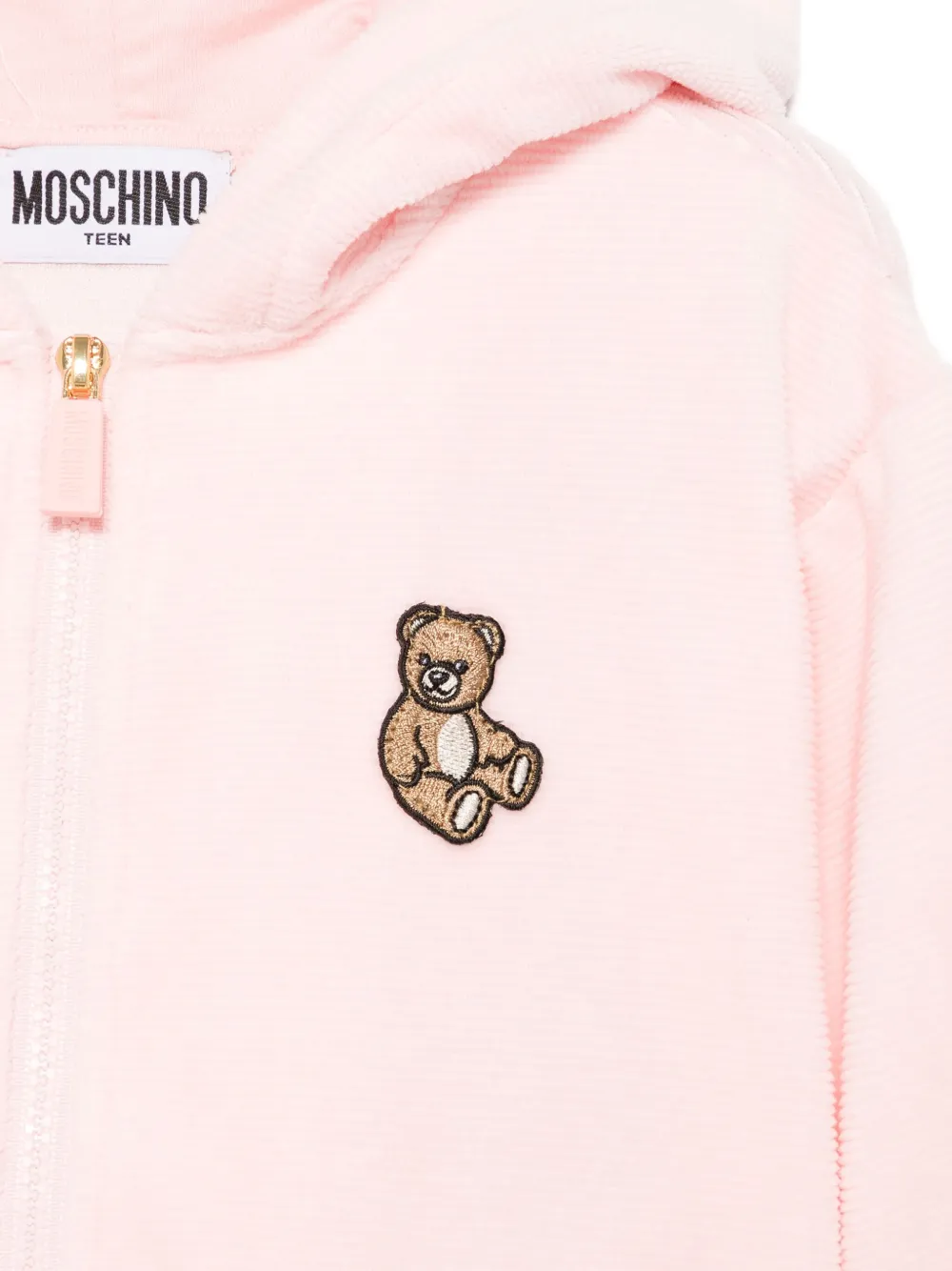 Moschino Kids Trainingspak met geborduurde teddy en capuchon Roze