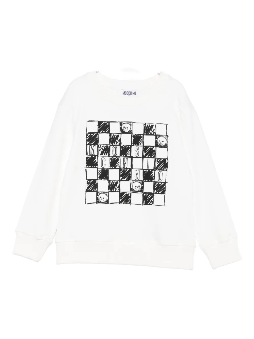 Moschino Checkerboard-pattern Sweatshirt In Black